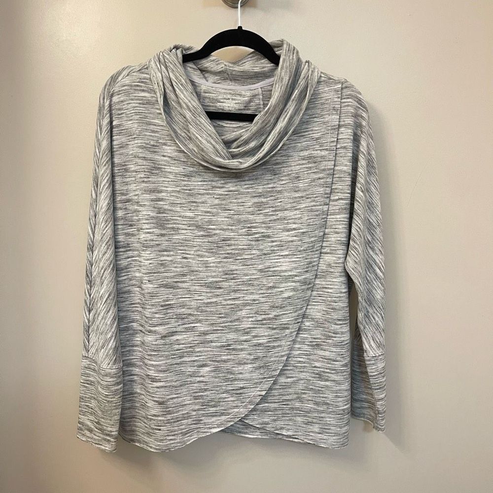 Christopher&banks  NWOT Grey Stretch Cowl Neck Tulip Hem Long-sleeve Sweatshirt